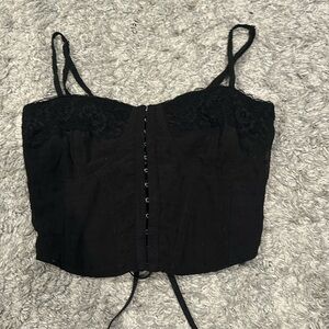 Cute black tiny corset top with very pretty designs